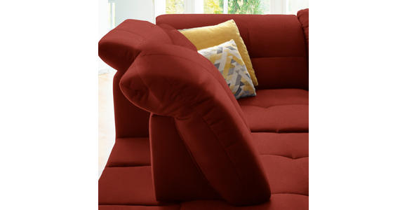 ECKSOFA in Chenille Rot 240/308 cm - Rot/Schwarz, Design, Textil/Metall (240/308cm) - Xora