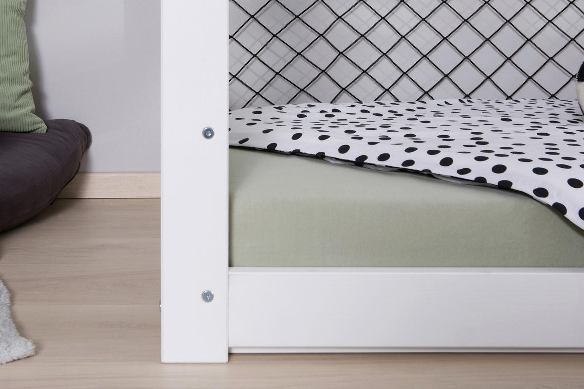 BODENBETT 90/200 cm Weiss  - Weiss/Naturfarben, Modern, Holz (90/200cm) - MID.YOU