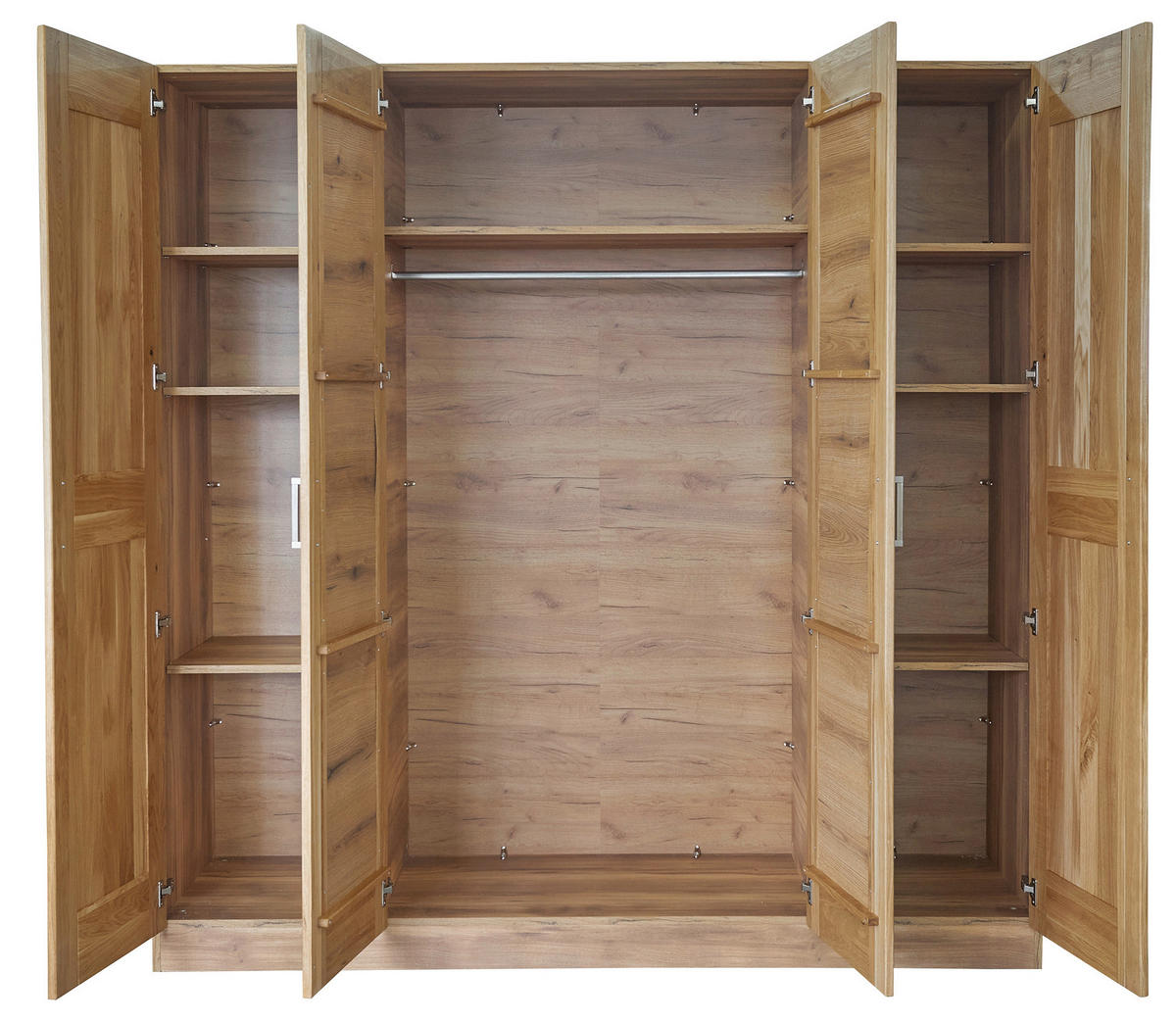 DREHTÜRENSCHRANK  in Eichefarben  - Eichefarben/Nickelfarben, Natur, Glas/Holz (202/205/60cm) - Boxxx