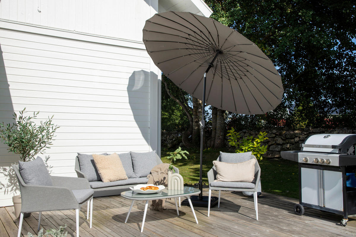 SONNENSCHIRM  - Grau, KONVENTIONELL (270/270cm) - Gardenson