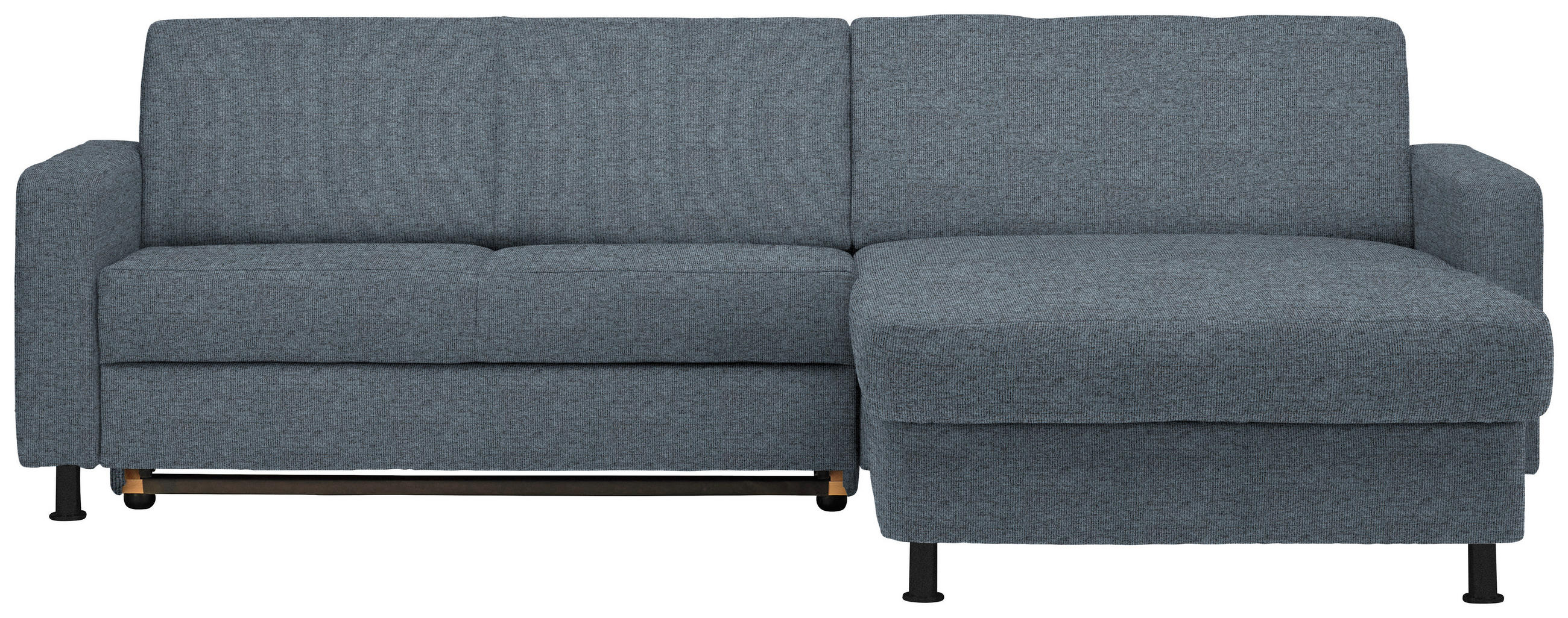 ECKSOFA in Webstoff Blaugrau  - Blaugrau/Schwarz, Design, Kunststoff/Textil (257/165cm) - Xora