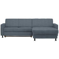ECKSOFA in Webstoff Blaugrau  - Blaugrau/Schwarz, Design, Kunststoff/Textil (257/165cm) - Xora