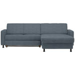 ECKSOFA in Webstoff Blaugrau  - Blaugrau/Schwarz, Design, Kunststoff/Textil (257/165cm) - Xora