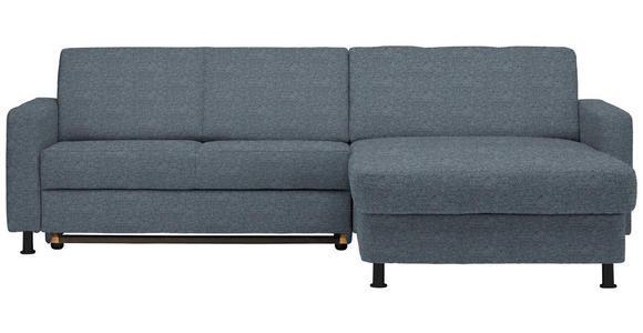 ECKSOFA in Webstoff Blaugrau  - Blaugrau/Schwarz, Design, Kunststoff/Textil (257/165cm) - Xora