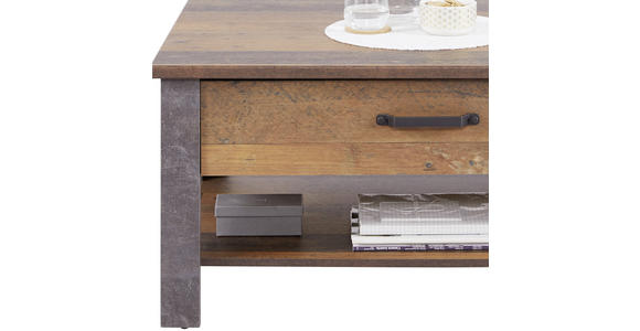 Couchtisch Ontario - Eichefarben/Dunkelgrau, Trend, Holzwerkstoff (101/50,5/70cm) - Ombra