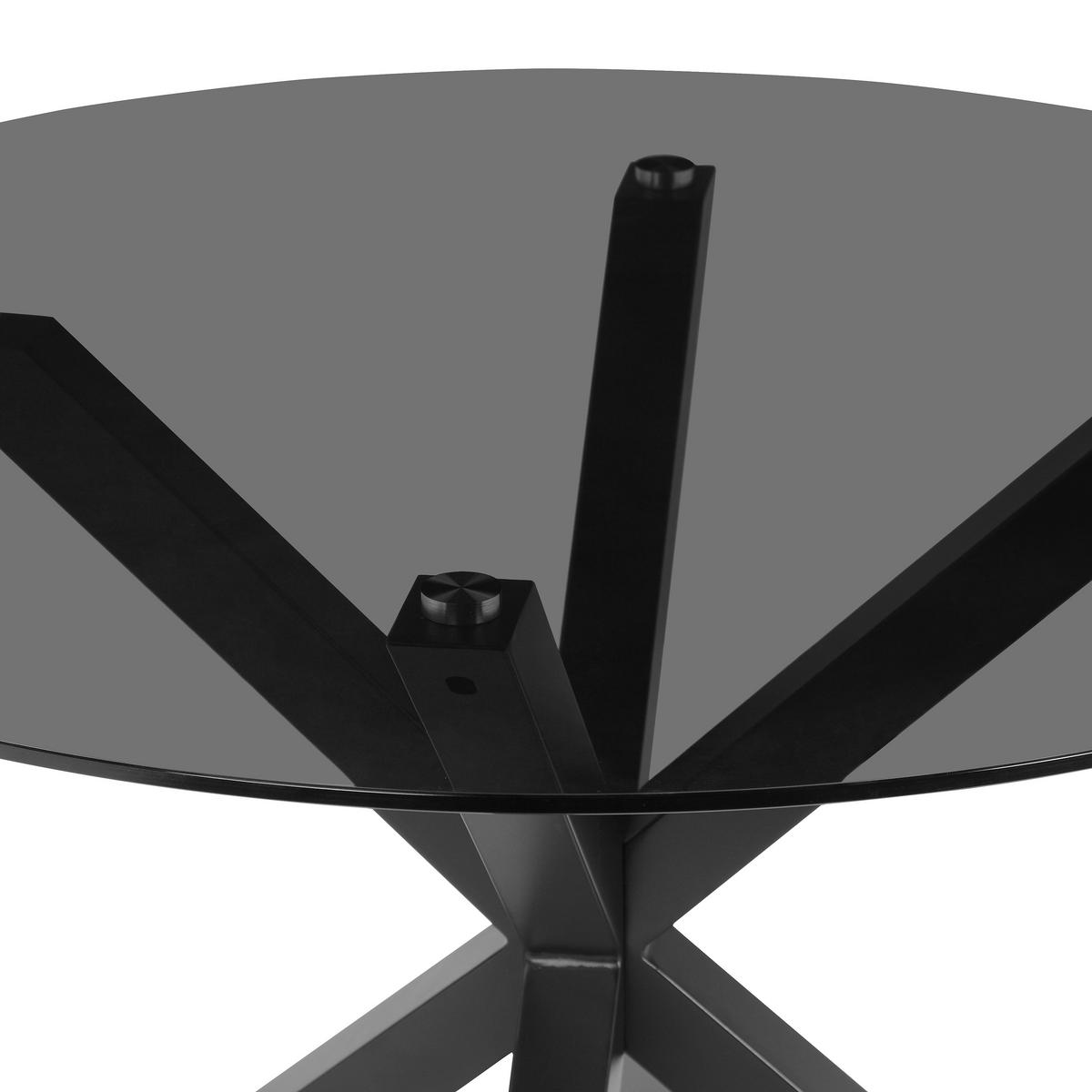 ESSTISCH  Metall, Glas rund Grau, Schwarz  - Schwarz/Grau, MODERN, Glas/Metall (119/75,5cm) - P & B