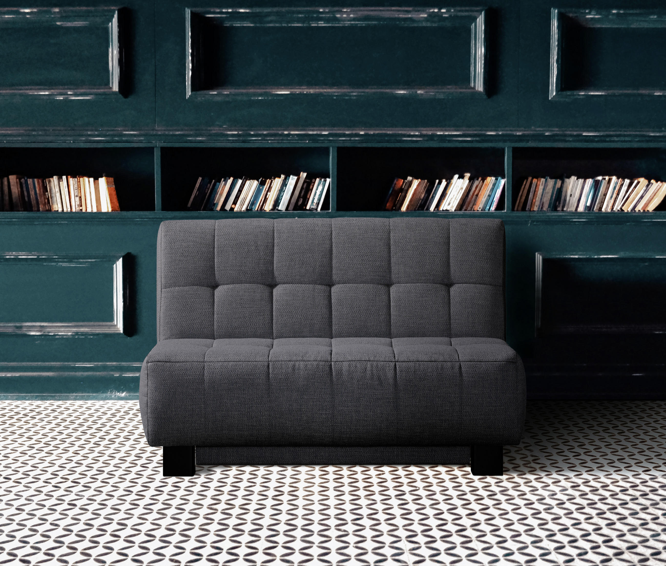 SCHLAFSOFA Grau  - Schwarz/Grau, Design, Textil/Metall (125/92/102cm) - Novel