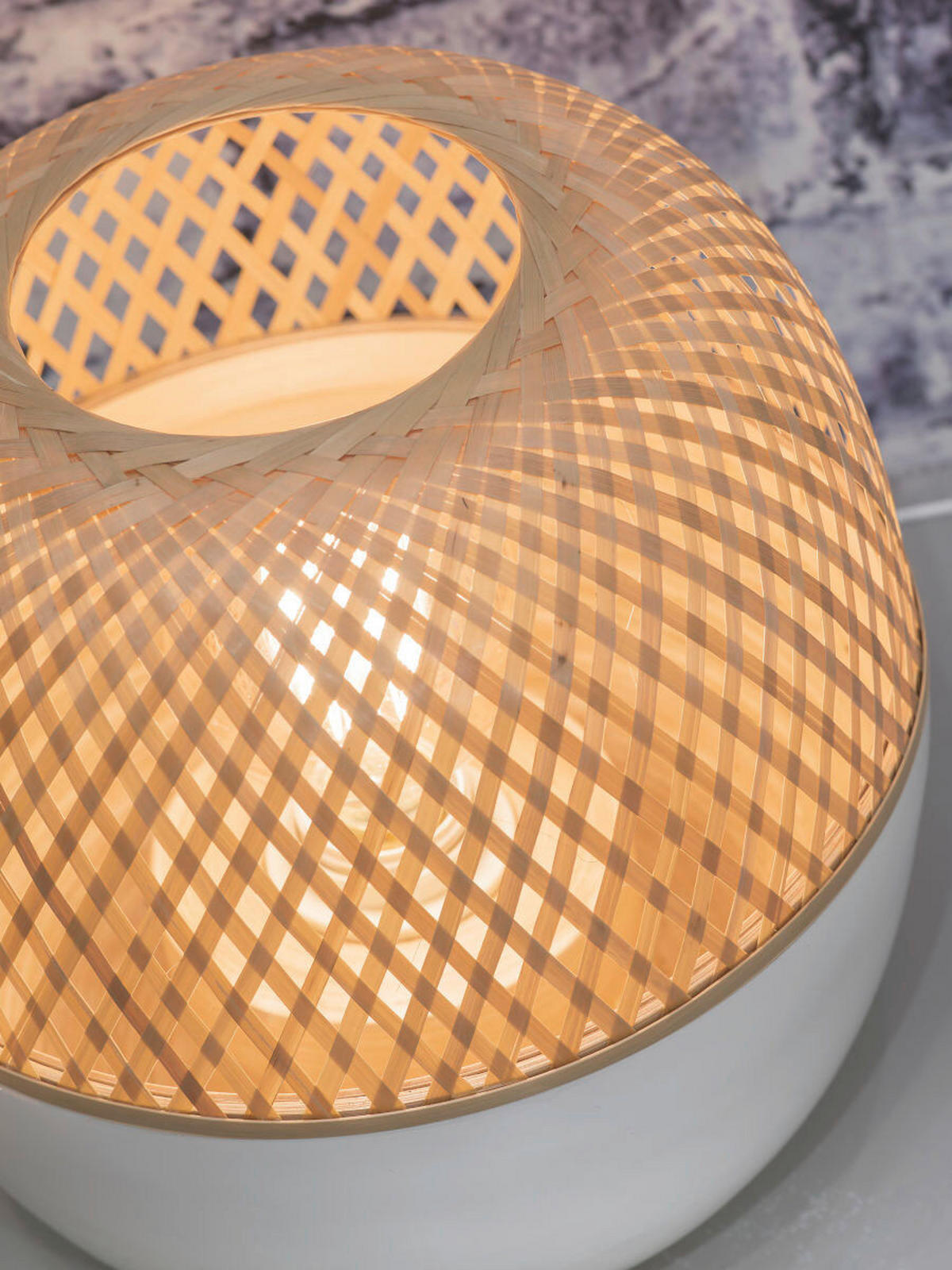 STOLNÍ LAMPA, nástěnný stmívač, 30/33 cm  - bílá/přírodní barvy, Trend (30/33cm) - Good & Mojo