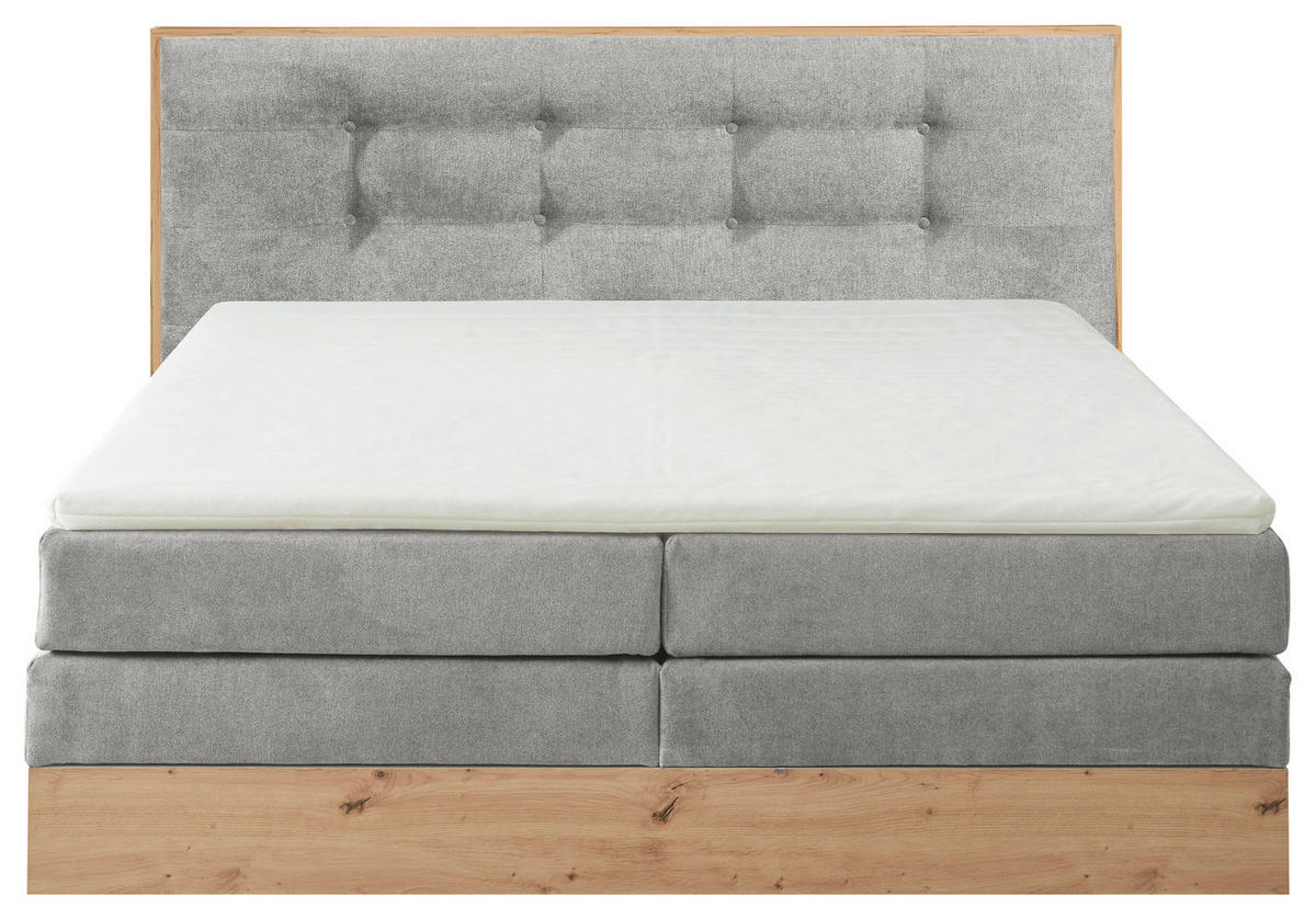BOXSPRINGOVÁ POSTEĽ, 180/200 cm, svetlosivá - svetlosivá, Modern, drevo/kompozitné drevo (180/200cm) - Livetastic