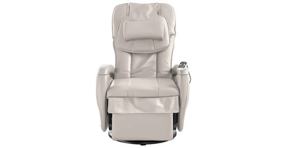 MASSAGESESSEL Kombination Echtleder/Lederlook Beige    - Beige, Design, Leder/Kunststoff (80/117/114cm) - Cantus