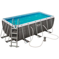 BAZÉN 412/201/122 cm - šedá/bílá, Konvenční, kov/plast (412/201/122cm) - Bestway