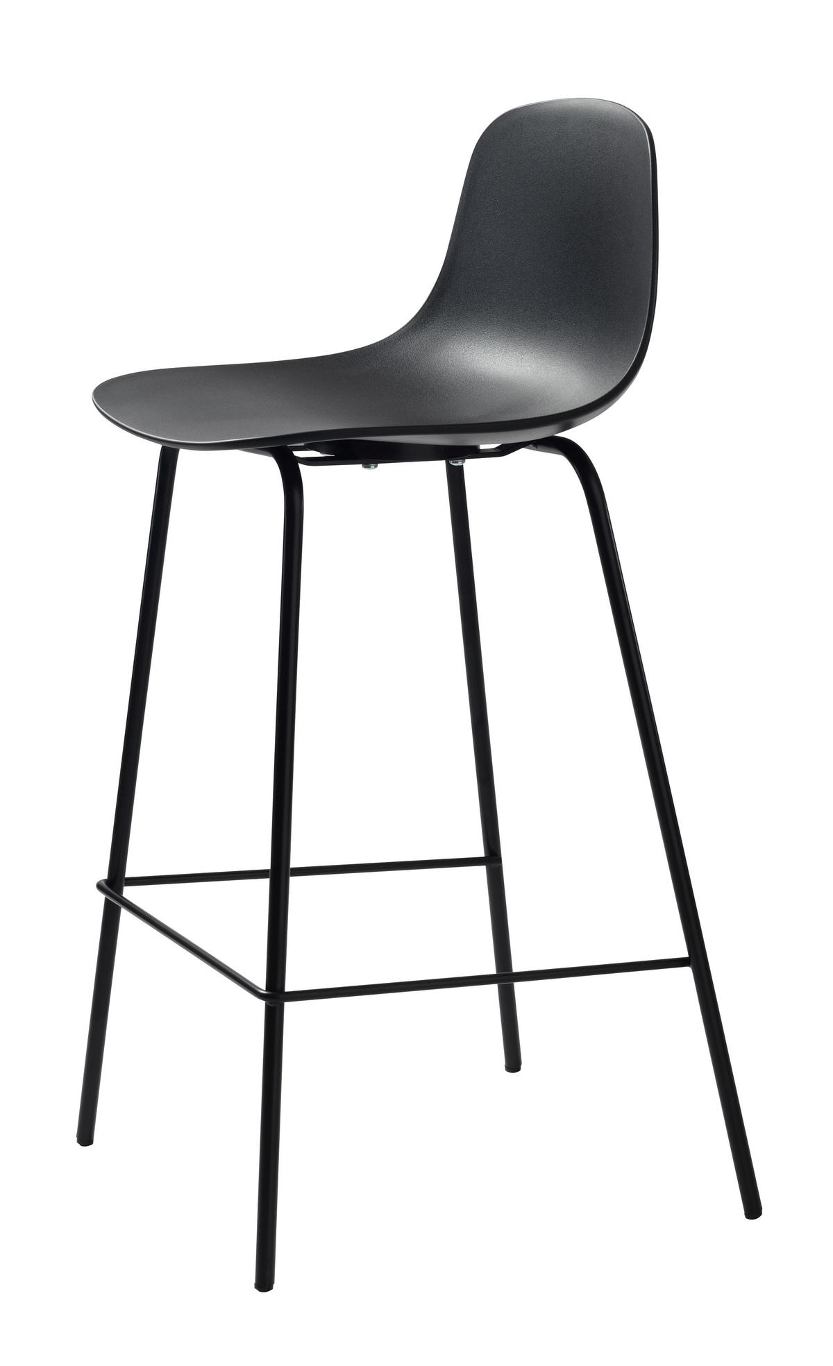 BARHOCKER Schwarz abwischbar, Typenauswahl  - Schwarz, Design, Kunststoff/Metall (41/93/48cm) - Boxxx