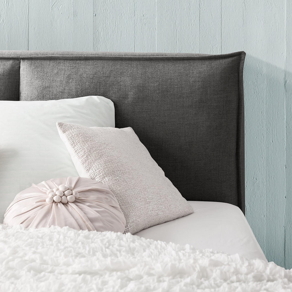 BOXSPRINGBETT 200/200 cm  in Anthrazit  - Anthrazit/Schwarz, Design, Textil (200/200cm) - home24