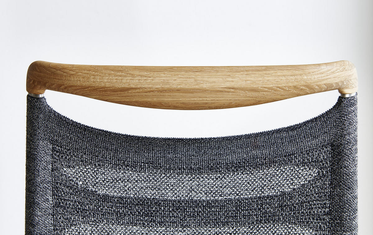 SCHWINGSTUHL  in Edelstahl Webstoff  - Edelstahlfarben/Eichefarben, Design, Holz/Textil (49/101/61cm) - Venjakob