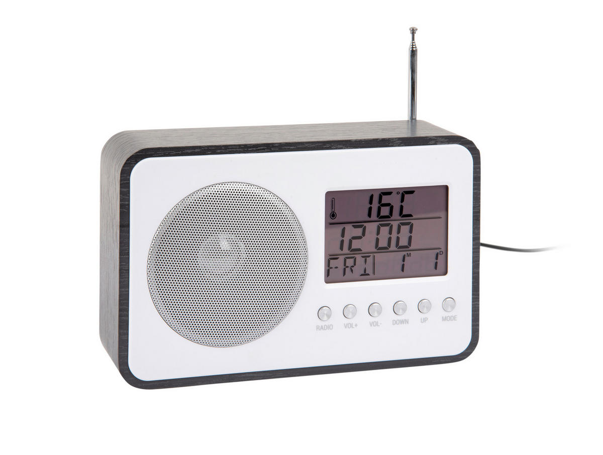 UHRENRADIO   - Schwarz, Basics, Holzwerkstoff (19/7/12.5cm) - Karlsson