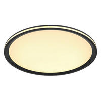 LED-DECKENLEUCHTE 40/5 cm   - Opal/Schwarz, Design, Kunststoff/Metall (40/5cm) - Globo