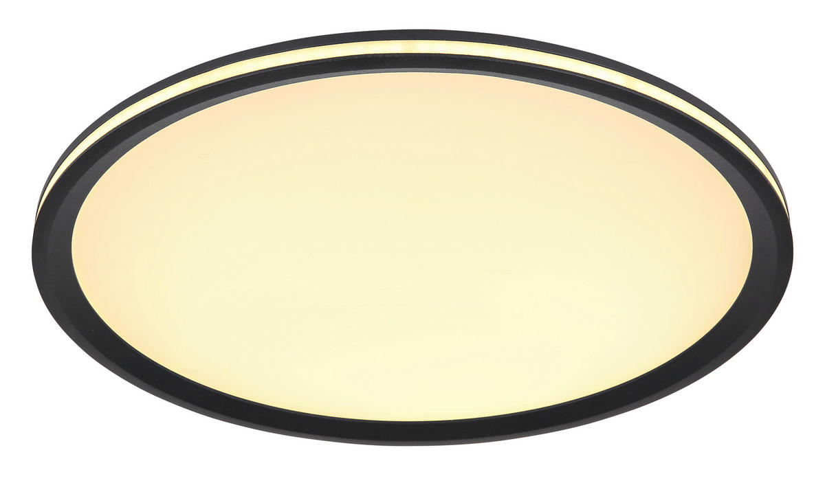 LED-DECKENLEUCHTE 40/5 cm   - Opal/Schwarz, Design, Kunststoff/Metall (40/5cm) - Globo