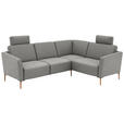 ECKSOFA  in Flachgewebe Hellgrau  238/186 cm  - Eichefarben/Hellgrau, Design, Holz/Textil (238/186cm) - Valnatura