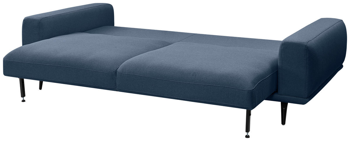 3-SITZER-SOFA Webstoff Dunkelblau  - Schwarz/Dunkelblau, Modern, Textil/Metall (242/89/115cm) - MID.YOU