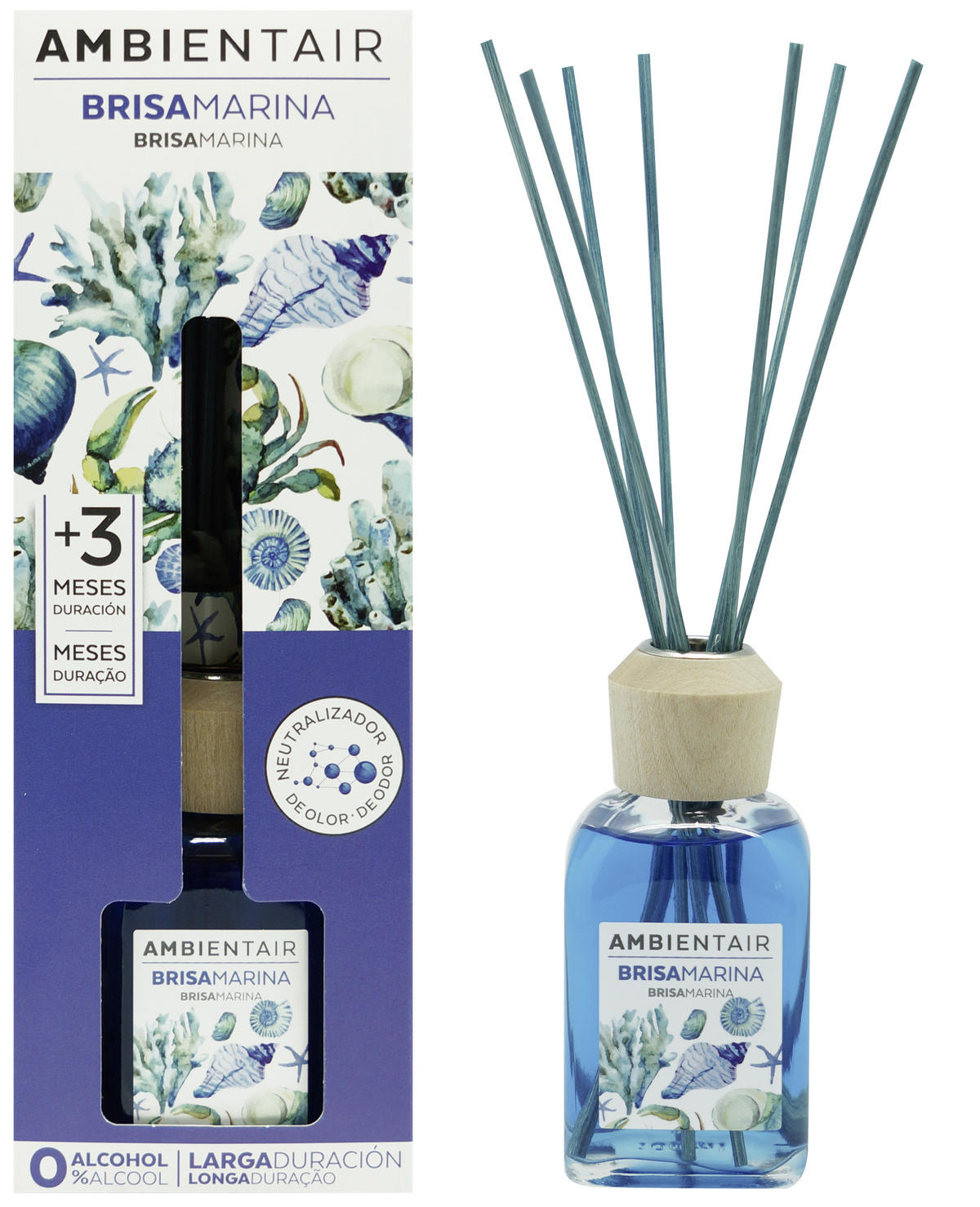 Difuzor  100 ml  - višebojno, Basics, staklo/drvo (100ml) - Ambientair