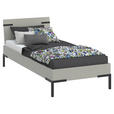 BETT 90/200 cm,  in Hellgrau,  - Hellgrau/Schwarz, Design, Metall (90/200cm) - Xora