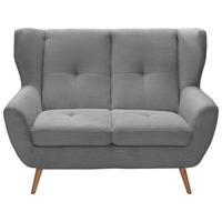 2-SITZER-SOFA in Cord Grau  - Eichefarben/Grau, Design, Holz/Textil (140/102/90cm) - Stylife