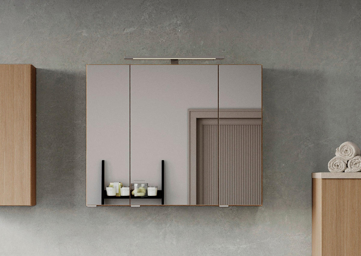 SPIEGELSCHRANK 80/64/20 cm  - Eichefarben/Silberfarben, KONVENTIONELL, Glas/Holzwerkstoff (80/64/20cm) - Xora