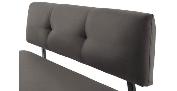 SITZBANK 180/86/60 cm in Schwarz, Dunkelgrau - Dunkelgrau/Schwarz, MODERN, Textil/Metall (180/86/60cm) - Cantus