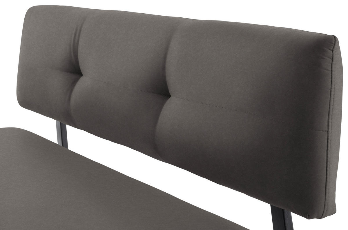 SITZBANK 180/86/60 cm  in Schwarz, Dunkelgrau  - Dunkelgrau/Schwarz, MODERN, Textil/Metall (180/86/60cm) - Cantus