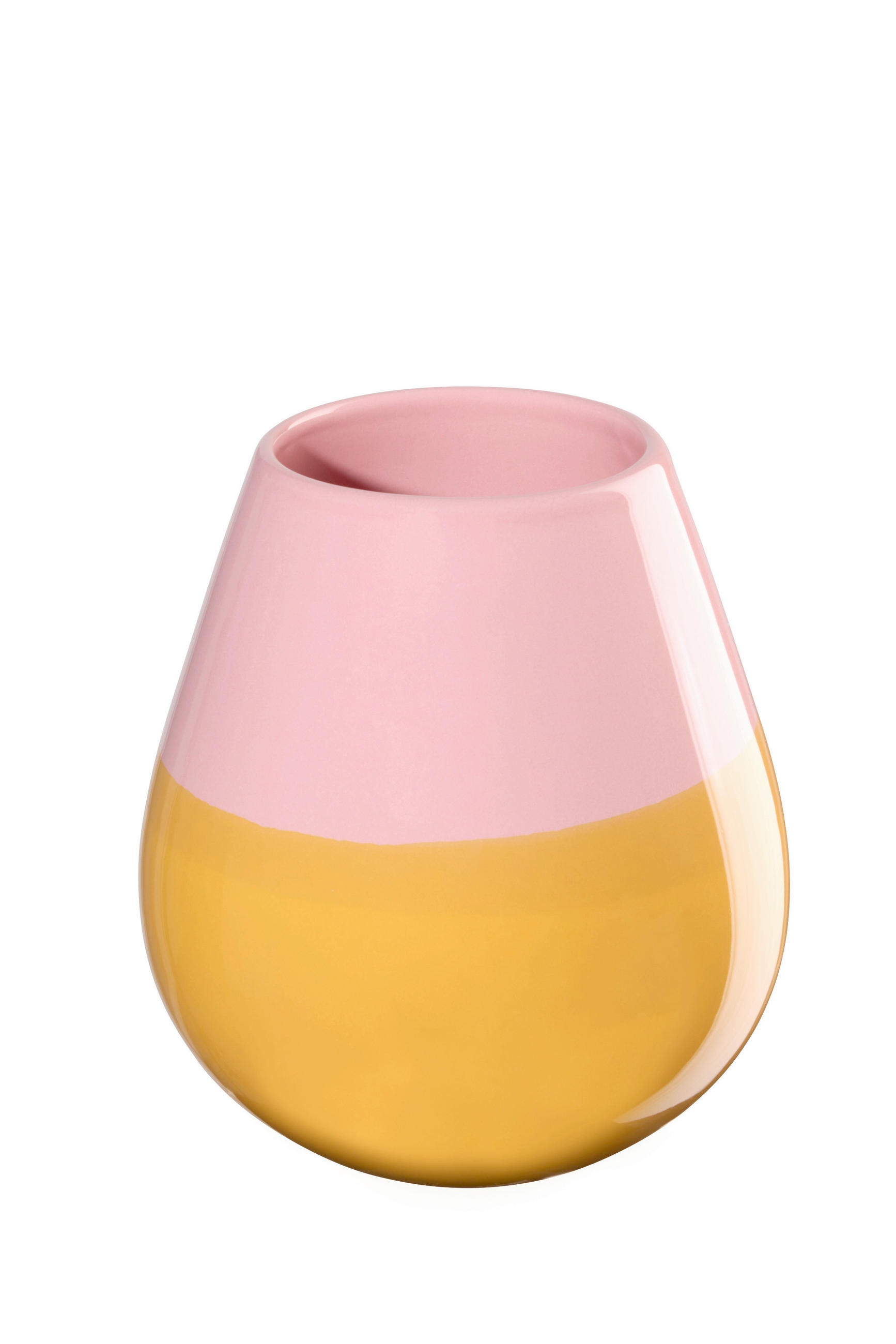 VAZA  keramika  - temno rumena/svetlo roza, Basics, keramika (9/18cm) - ASA