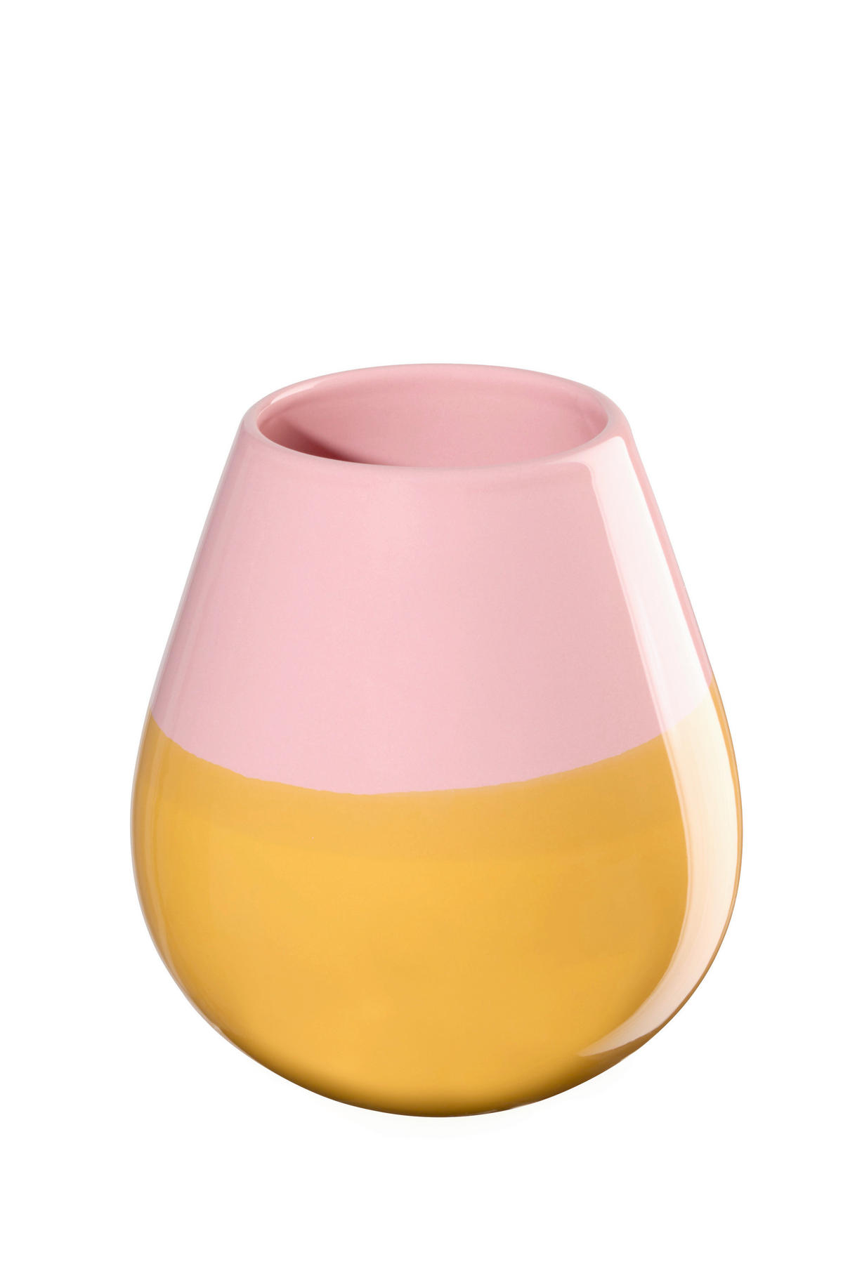 VAZA  9/18 cm    keramika  - svetloružičasta/tamnožuta, Osnovno, keramika (9/18cm) - ASA