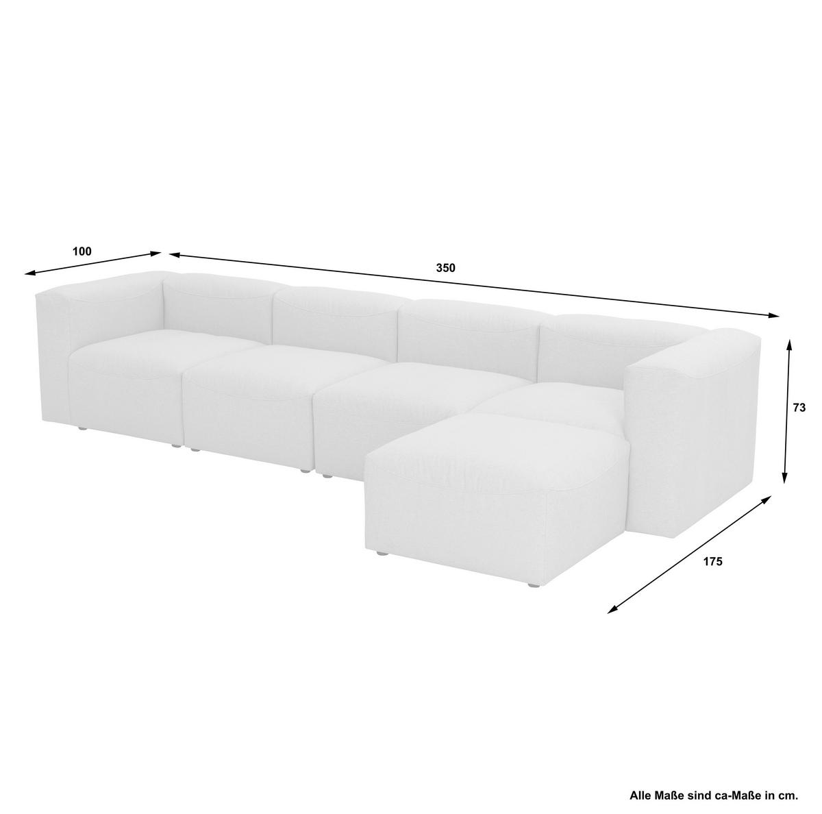 ECKSOFA LENA Anthrazit Flachgewebe  - Anthrazit, Design, Kunststoff/Textil (350/175cm) - Max Winzer