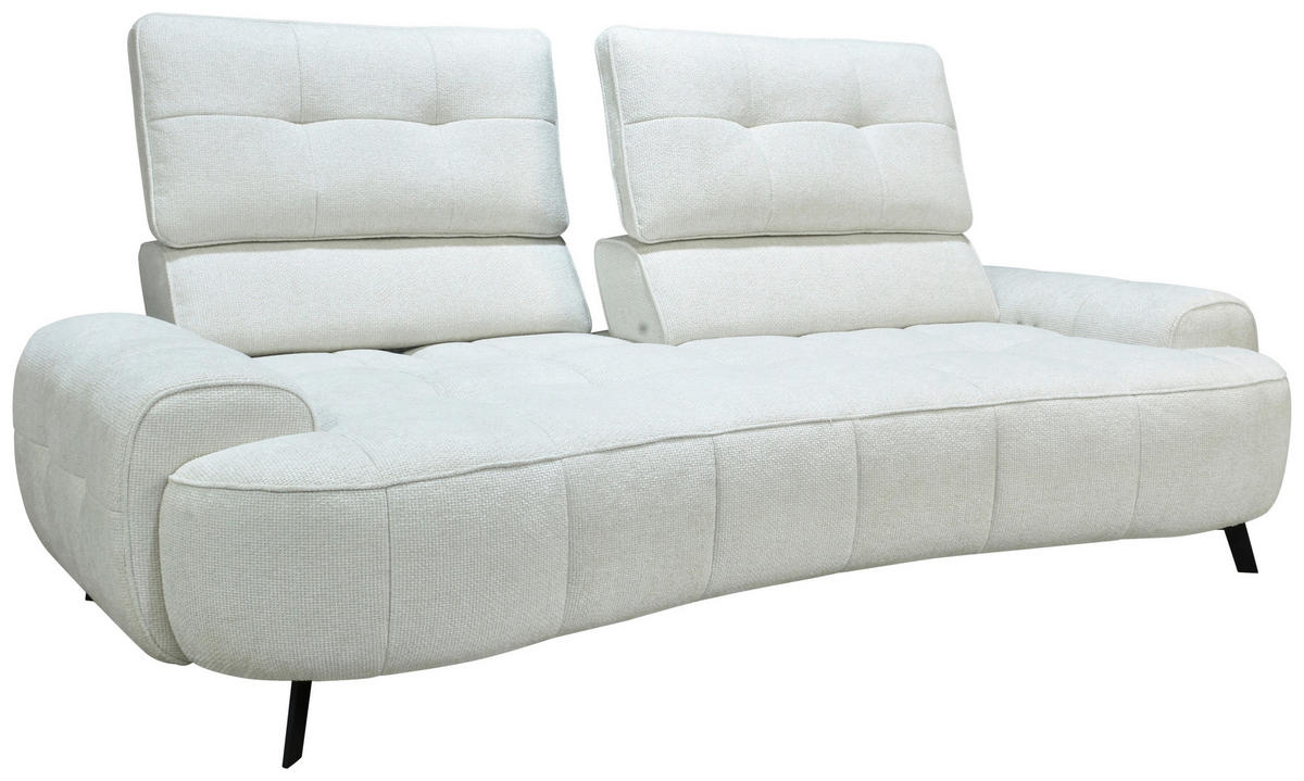 2-SITZER-SOFA Chenille Creme  - Creme/Schwarz, Design, Kunststoff/Textil (230/84/104/111/122cm) - Livetastic
