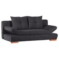 SCHLAFSOFA in Flachgewebe Anthrazit  - Anthrazit/Buchefarben, Design, Holz/Textil (200/75/92cm) - Livetastic