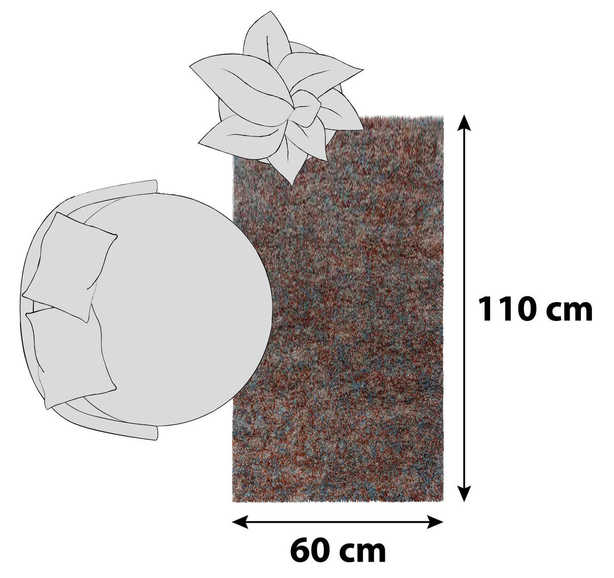 HOCHFLORTEPPICH 60/110 cm Enjoy Terracotta  - Terracotta, KONVENTIONELL, Textil (60/110cm) - Novel