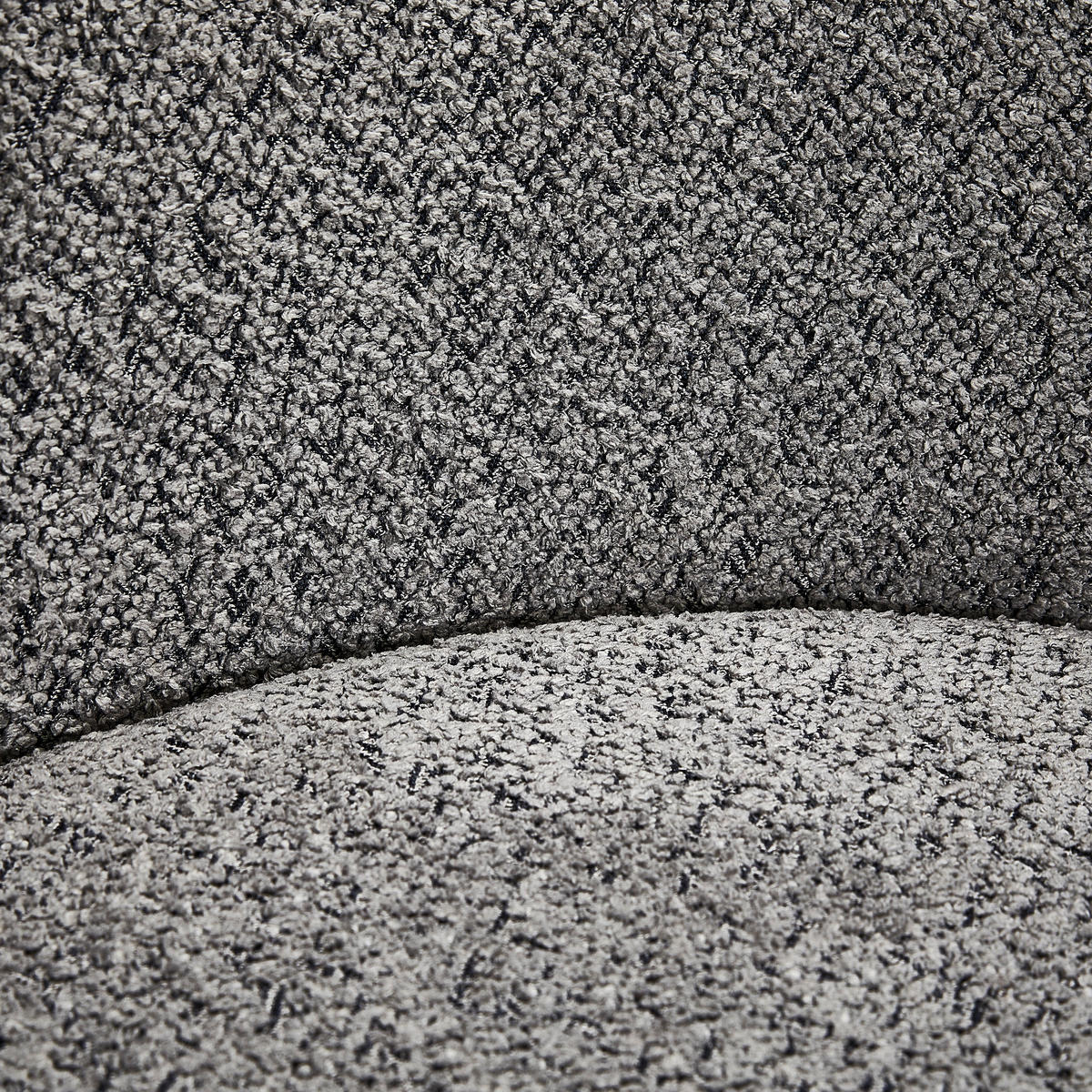 ARMLEHNSTUHL  in Eisen Bouclé  - Schwarz/Grau, Design, Textil/Metall (53/78/61cm) - Hom`in