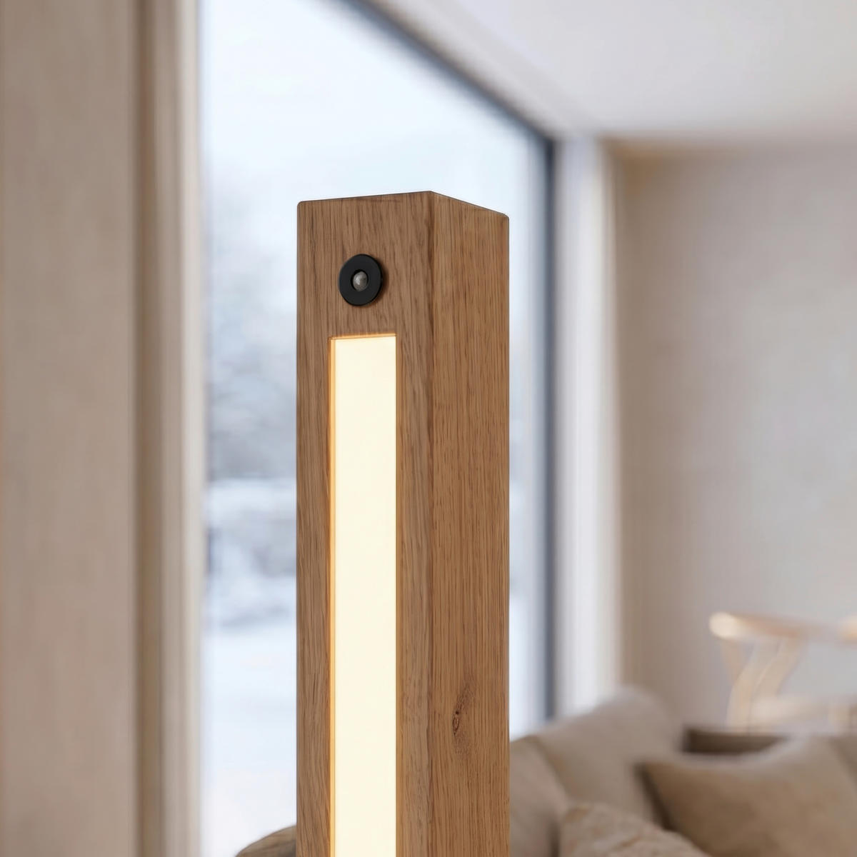 LED-STEHLEUCHTE Lucy 155/20/20 cm  - Eichefarben, Basics, Holz (155/20/20cm) - Ambiente