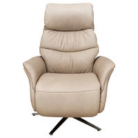 RELAX FOTEL - bézs/ezüstszínű, Modern, bőr/fém (74/117/88cm) - Himolla