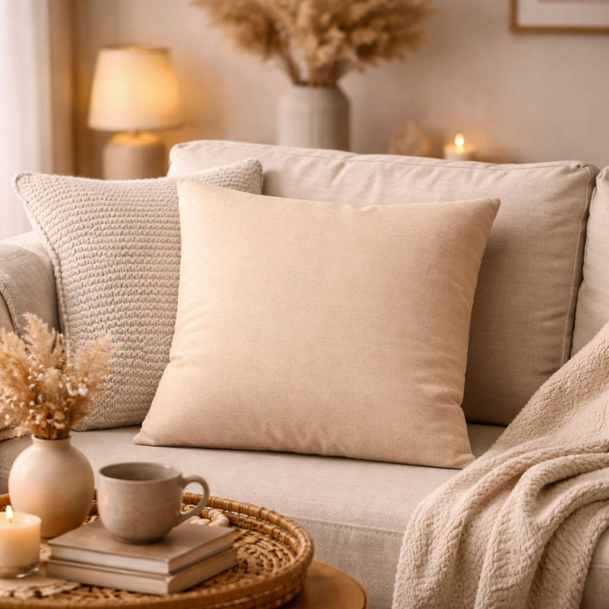 ZIERKISSEN  40/40 cm   - Beige, Basics, Textil (40/40cm)