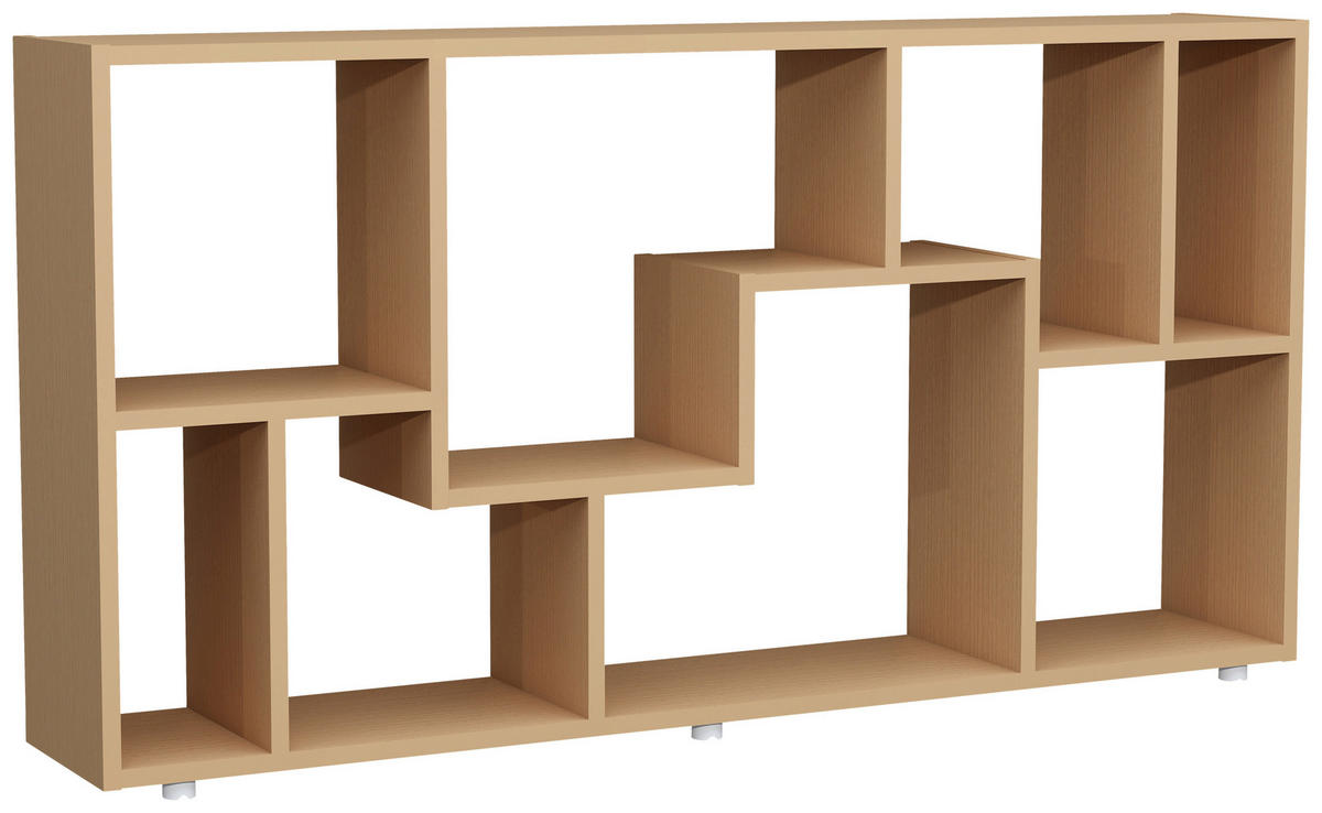 REGAL  116/58/20 cm Buchefarben  - Buchefarben/Silberfarben, Design, Holzwerkstoff/Kunststoff (116/58/20cm) - MID.YOU