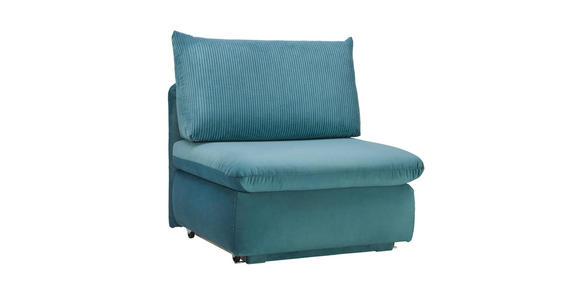 SCHLAFSESSEL Etta in Cord Türkis  - Türkis, Design, Kunststoff/Textil (90/89/83cm) - Novel