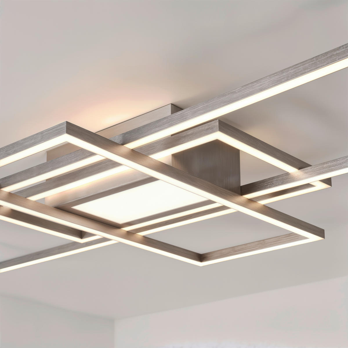 LED PLAFONJERA Irvine  - boja nikla, Dizajnerski, metal/plastika (105/42/6,5cm) - Novel