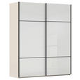 SCHWEBETÜRENSCHRANK 162/223/68 cm 2-türig Weiß, Champagner  - Champagner/Schwarz, KONVENTIONELL, Glas/Holzwerkstoff (162/223/68cm) - Novel