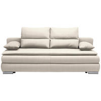 SCHLAFSOFA  mit Stoffauswahl, Schlafen auf Sitzhöhe, Rücken echt Webstoff Beige  - Beige/Silberfarben, KONVENTIONELL, Kunststoff/Textil (207/94/90cm) - Livetastic