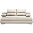 SCHLAFSOFA  in Webstoff Beige  - Beige/Silberfarben, KONVENTIONELL, Kunststoff/Textil (207/94/90cm) - Venda