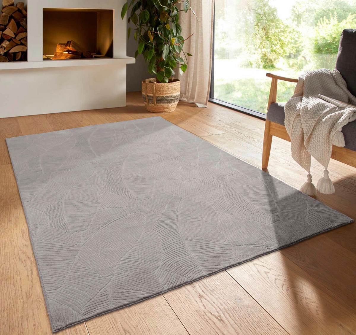 WEBTEPPICH 240/340 cm Homestyle Hellgrau  - Hellgrau, Design, Textil (240/340cm) - Novel