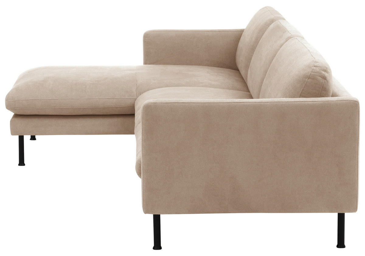 ECKSOFA in Flachgewebe Beige  - Beige/Schwarz, Modern, Textil/Metall (286/78/160cm) - Max Winzer