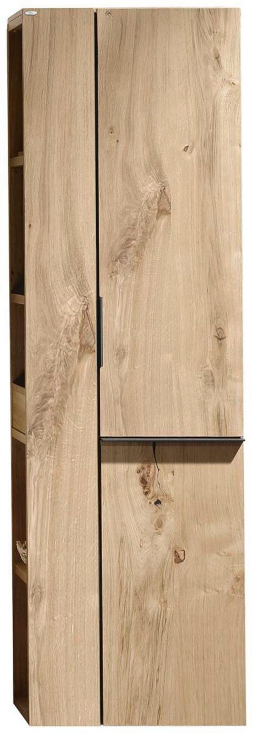 HOCHSCHRANK 48/160/35 cm  - Eichefarben/Schwarz, KONVENTIONELL, Glas/Holz (48/160/35cm) - Voglauer