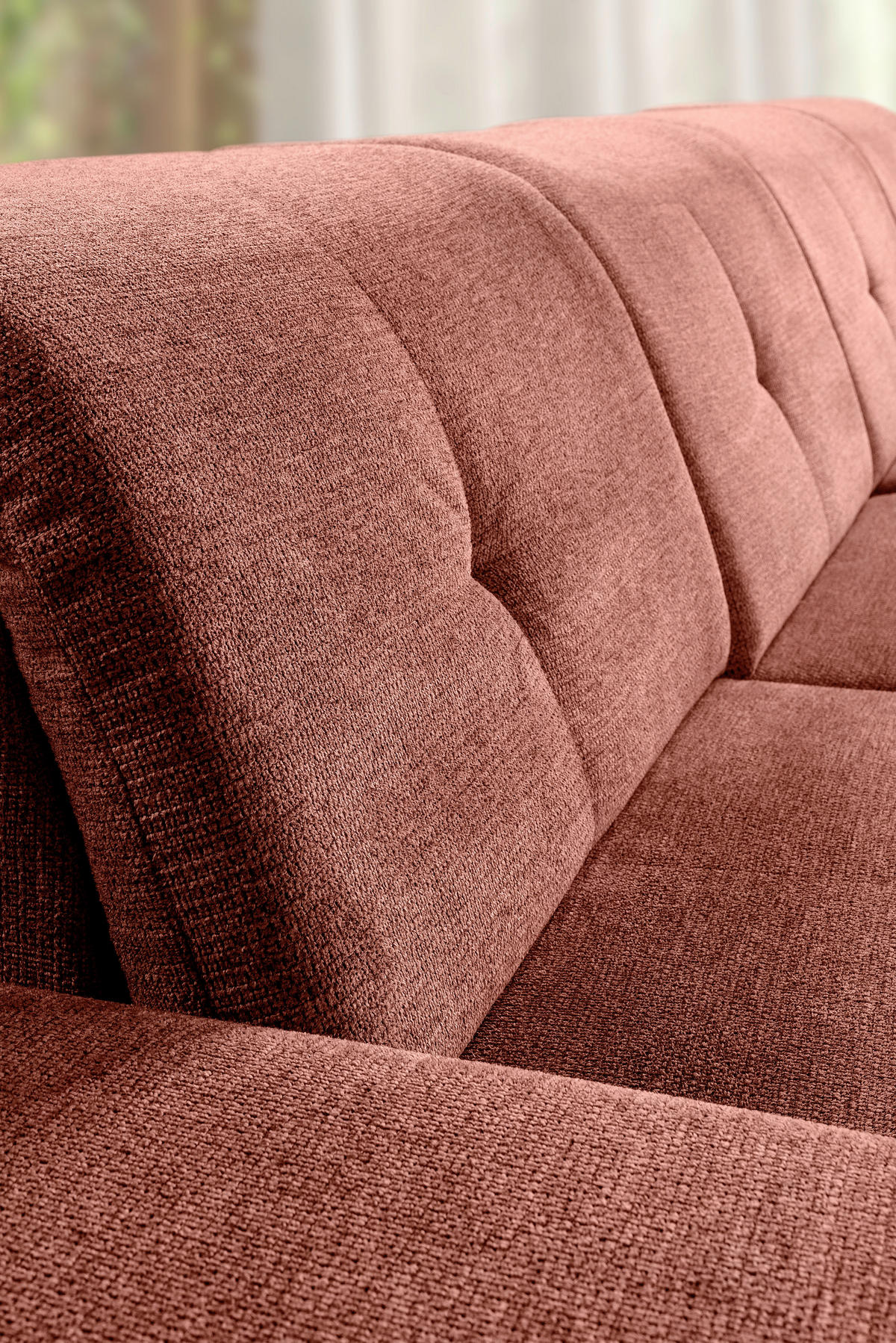 WOHNLANDSCHAFT Rostfarben Chenille  - Rostfarben/Grau, KONVENTIONELL, Kunststoff/Textil (240/340/188cm) - Carryhome