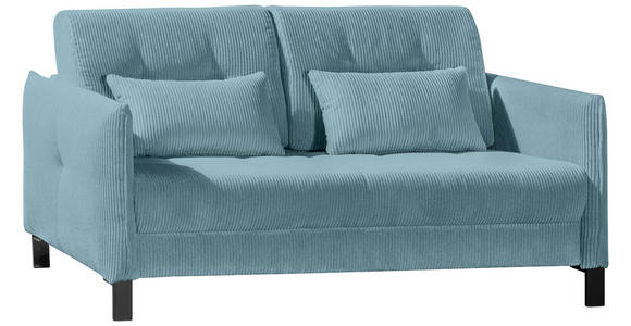 SCHLAFSOFA Cord Türkis - Türkis/Schwarz, Design, Textil/Metall (170/88/110cm) - Novel